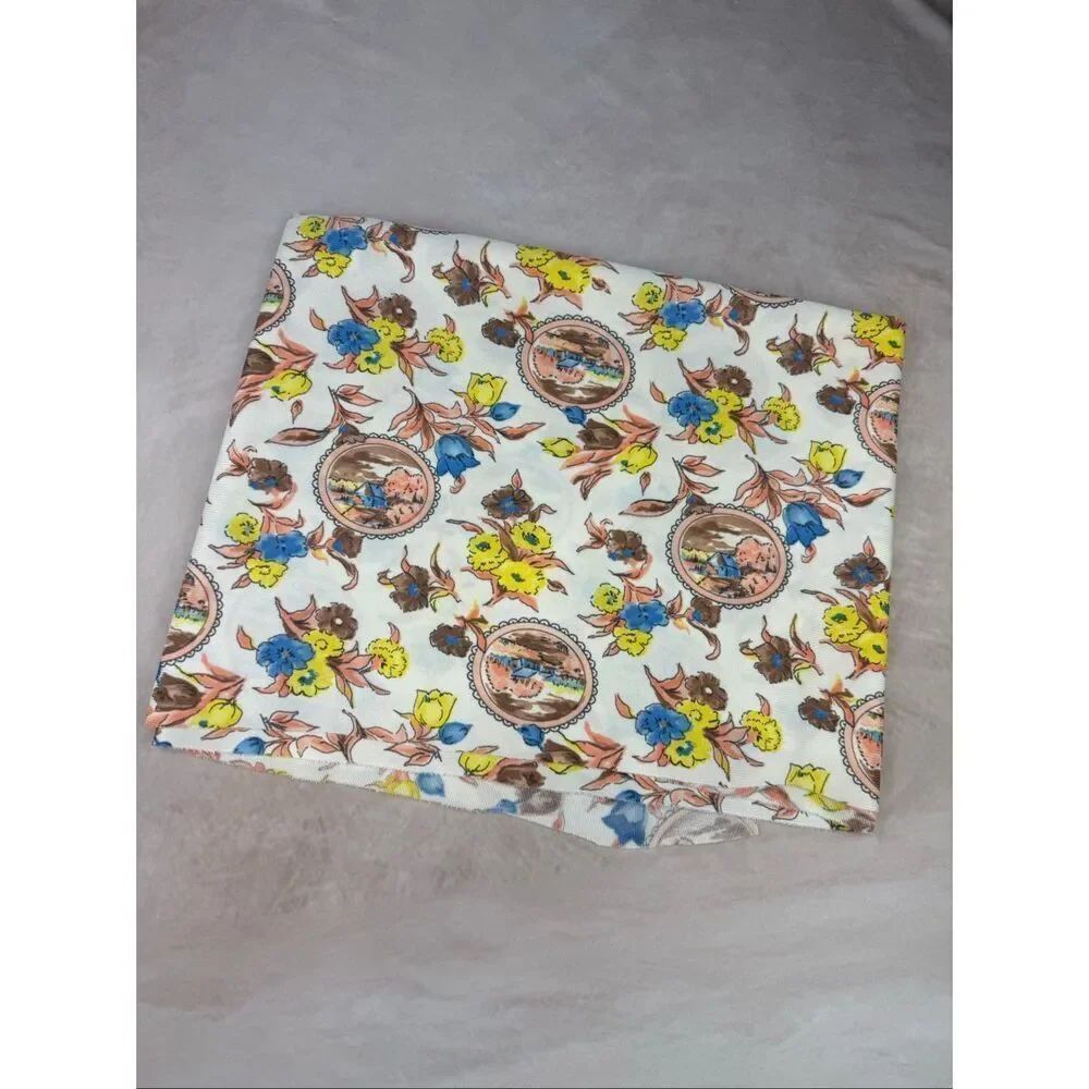 Vintage 1970s Polyester Knit Fabric 50x60” Mod MCM Groovy